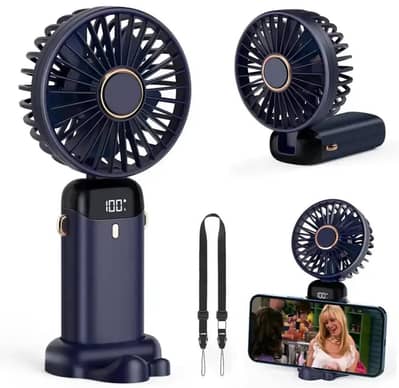 Handheld Mini Fan Fordable Portable Neck Hanging Fan 5 Speed