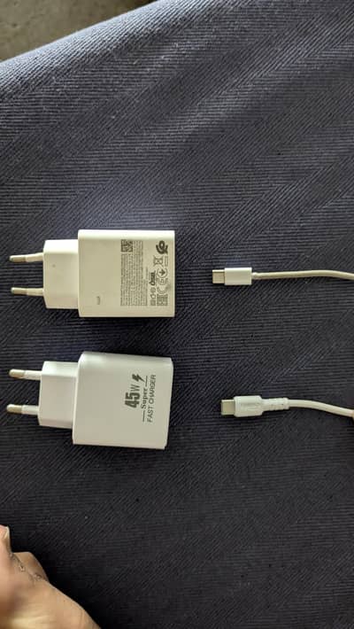 fast charging bricks. one with dual option type c and micro USB