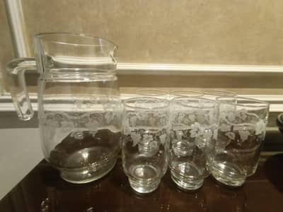 6 glasses set with jug