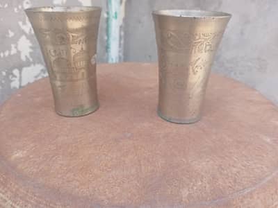 antique brass glass about 80 years old