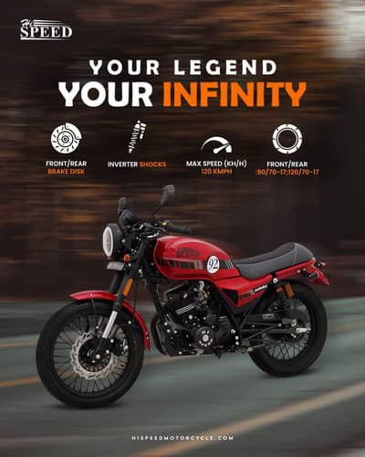 Hi-Speed Infinity 150c cafe racer-styled motorcycle