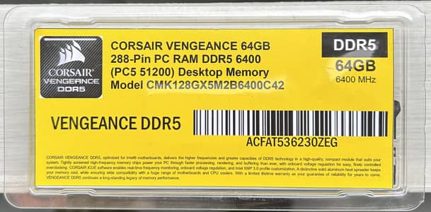 Corsair Vengeance 64GB DDR5 PC Ram 6400 MHz