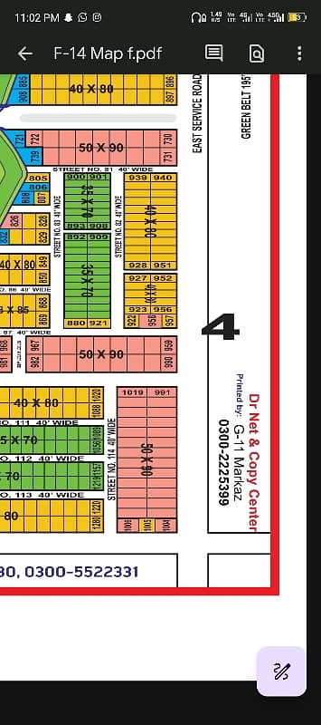 F14/4 plot for near to main east service road
