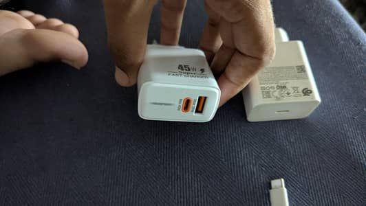 02 45 watt charger one is Samsung and other is generic brand