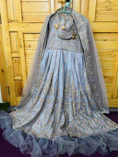 Beautiful customized cutdana heavy ball gown available for sale.