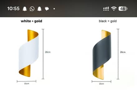 Wall Lamp (White Gold) & (Black Gold) &( Black Black)