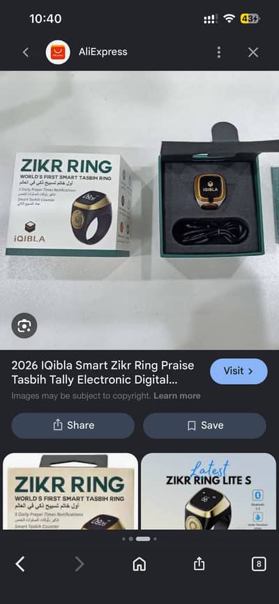 Smart zikar ring chargeable
