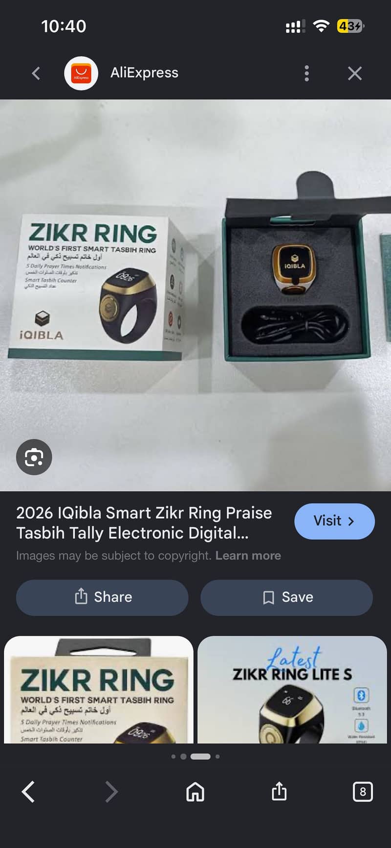 Smart zikar ring chargeable 0