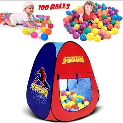 Spiderman Tent Play House with 100 Soft Plastic Balls cash on delivery