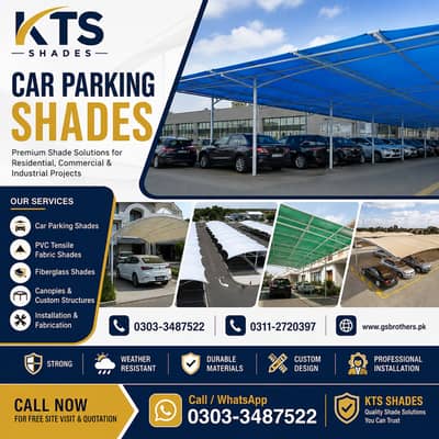 Fiber Glass Shade - Folding Canopy - Parking Tensile Shade - Car Shade
