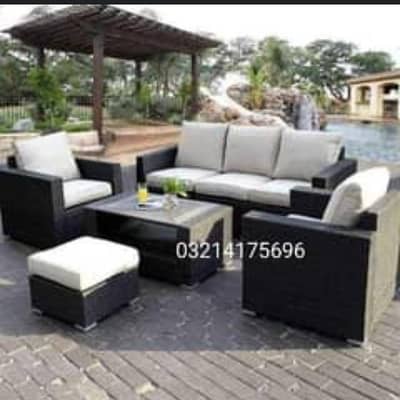 OUTDOOR GARDEN RATTAN UPVC FURNITURE SOFA SET CHAIRS TABLE UMBRELLA