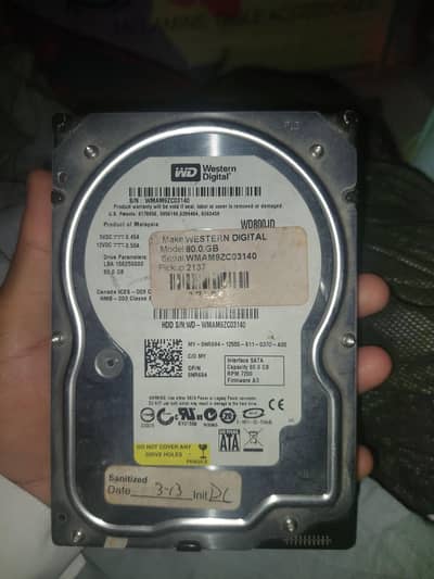 Hard 80gb for cpu system