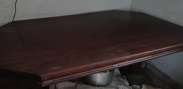 Wooden dining table with 6 wooden chairs