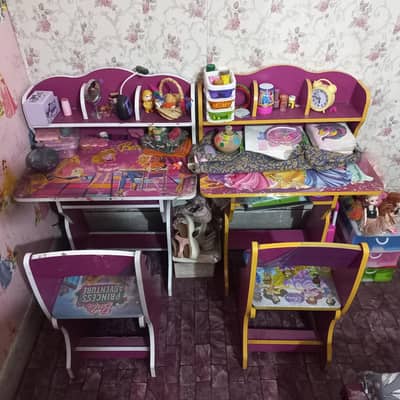 kids barbie study table set