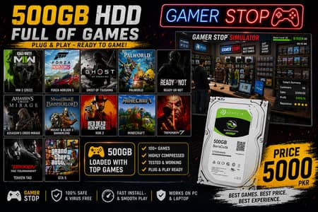 500gb hdd full of heavy games