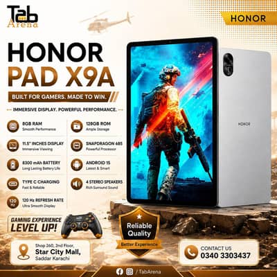 Honor Pad X9A | 8GB / 128GB Storage | Snapdragon 685 | Gaming Tablet