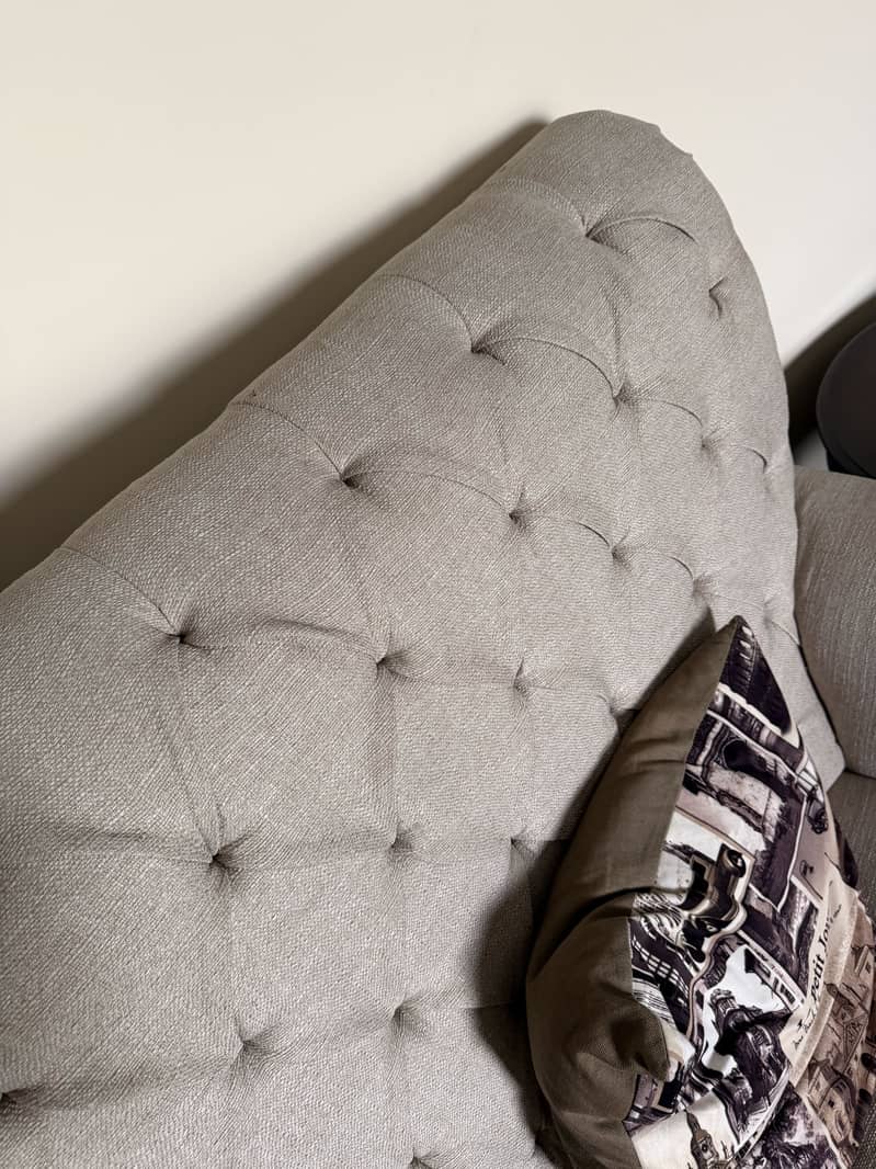 Premium Button-Tufted Wingback Sofa Pair 3