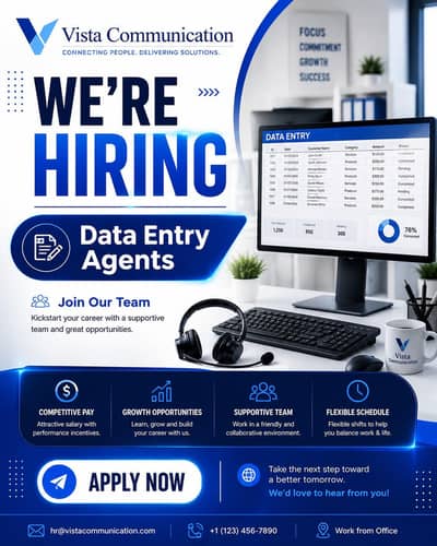 We Are Hiring Data entry Operators