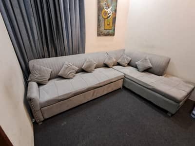 L shaped sofa combed