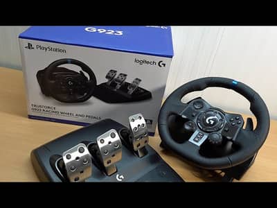 Logitech G923 Racing Wheel + Pedals + Shifter + Stand Complete Setup