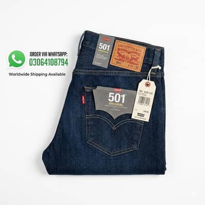 Original 501 Levi’s Jeans for Men Branded Denim Pant Premium exported