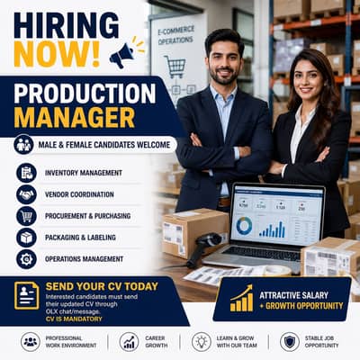 Position: Production Manager (Male/Female)