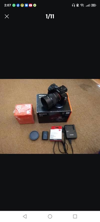 Sony A7iii body with complete acceress box Sony lens 50 mm