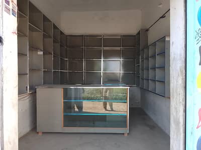 racks and shop counter