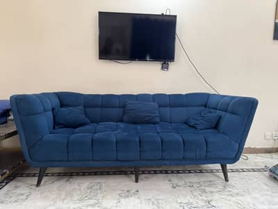 5+4 Sofa Set In Navy Blue Color
