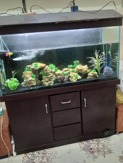 aquarium wooden cabinets k sath hai