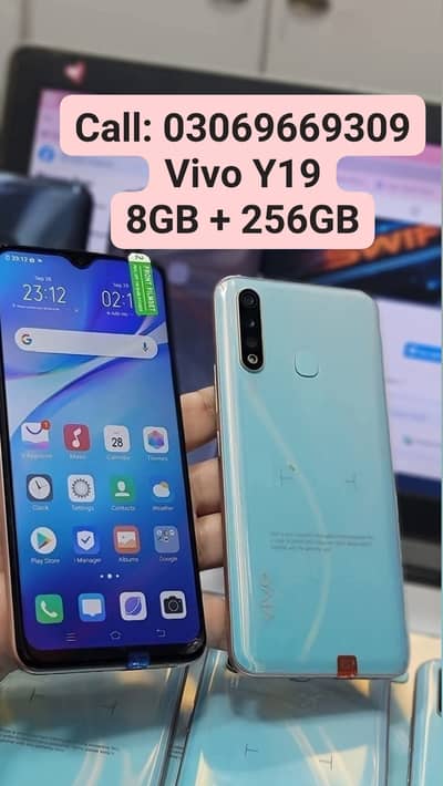 Vivo Y19 PTA Approve 8GB + 256GB 10by10 With Box With Warranty