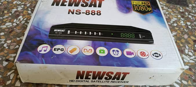 Newsat reciver and 4 feet dish with complete setup