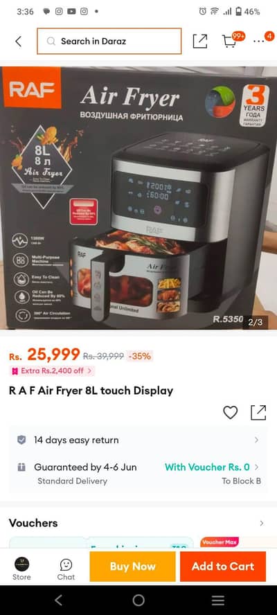 Air fryer for sale 10by10 condition