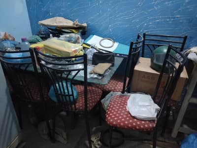 dinind table 6 iron chair