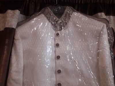 off white sherwani for groom