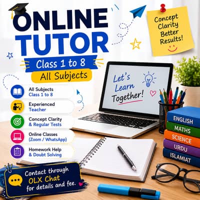 Online Tutor for Class 1 to 8 - All Subjects