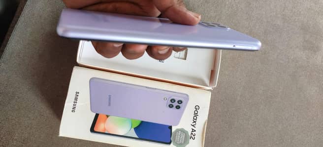 Samsung Mobile A22 with box no chargr
