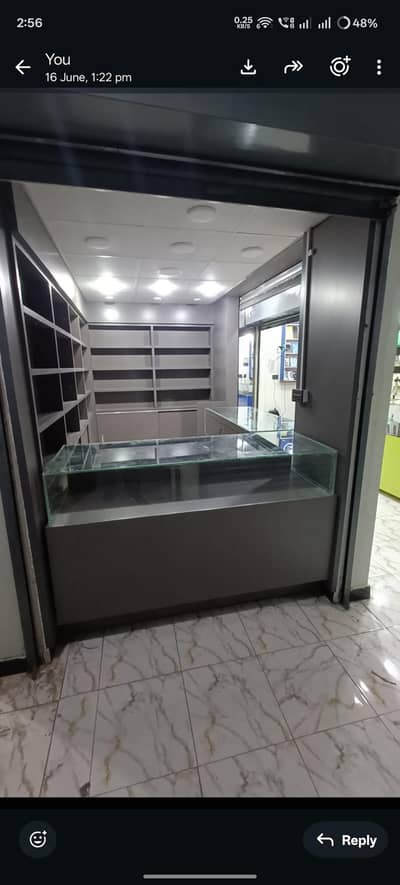 Mobile shop counter shelf