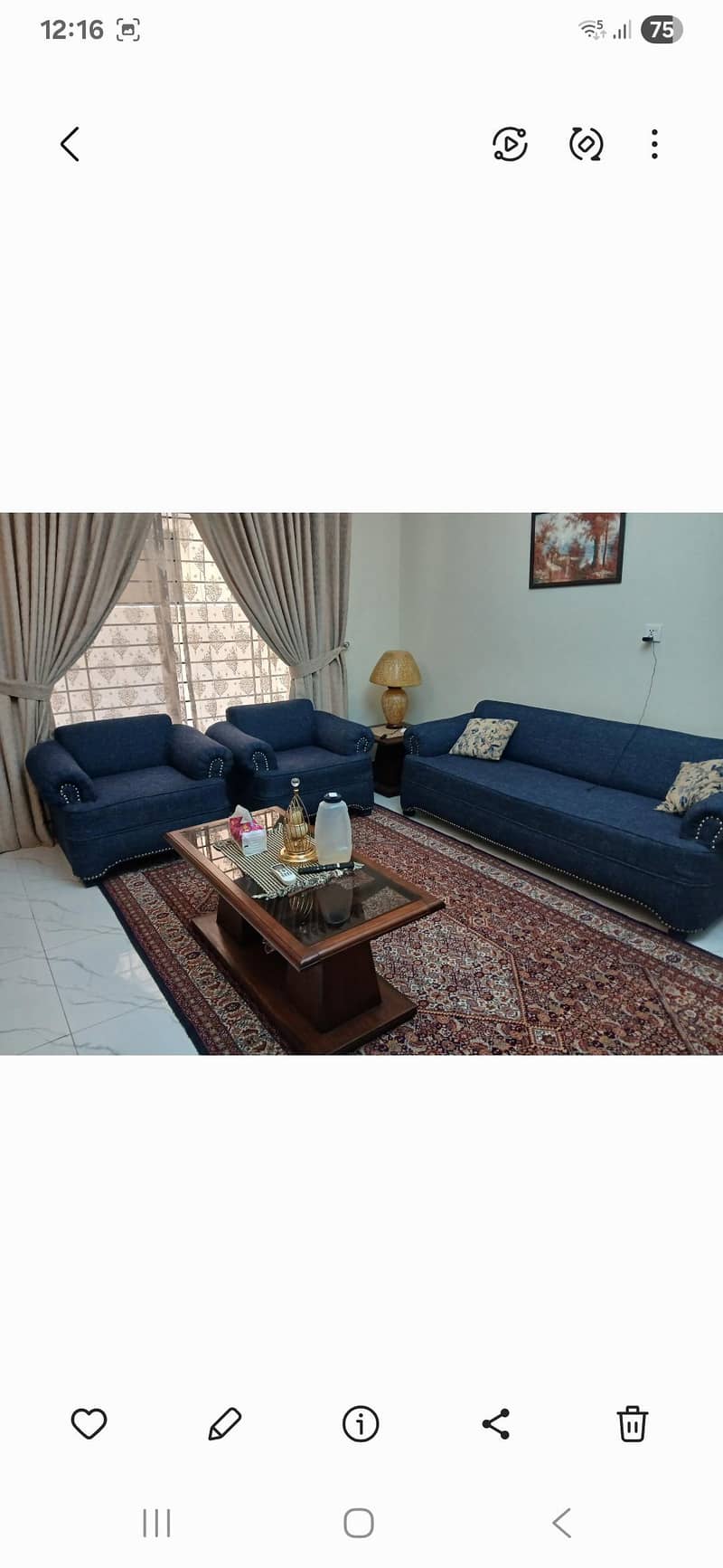 Blue Sofa Set 0