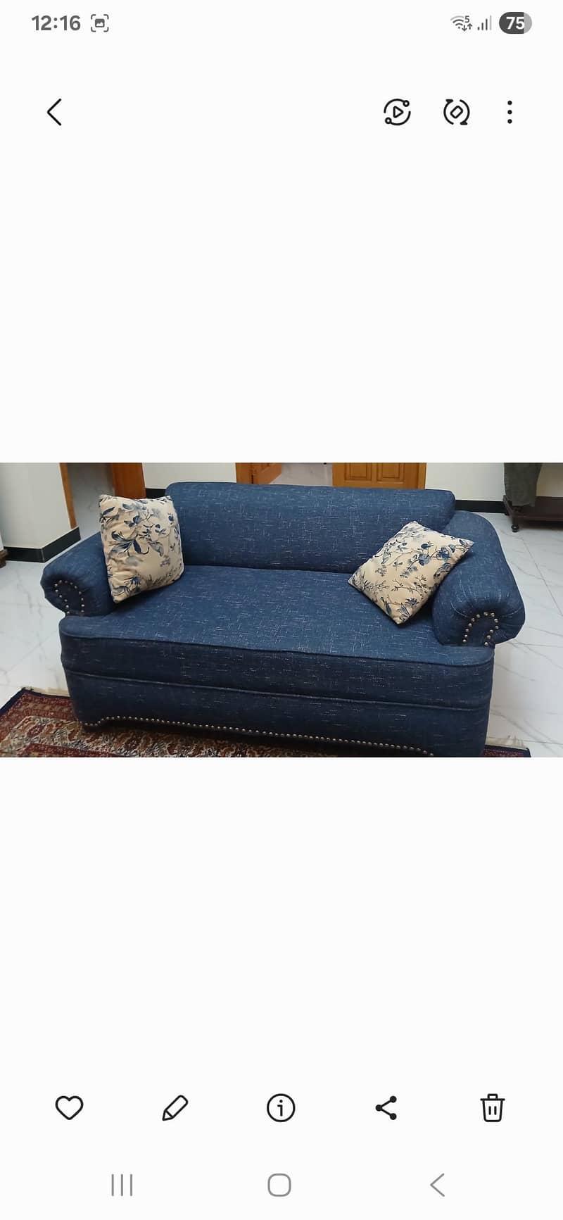 Blue Sofa Set 1