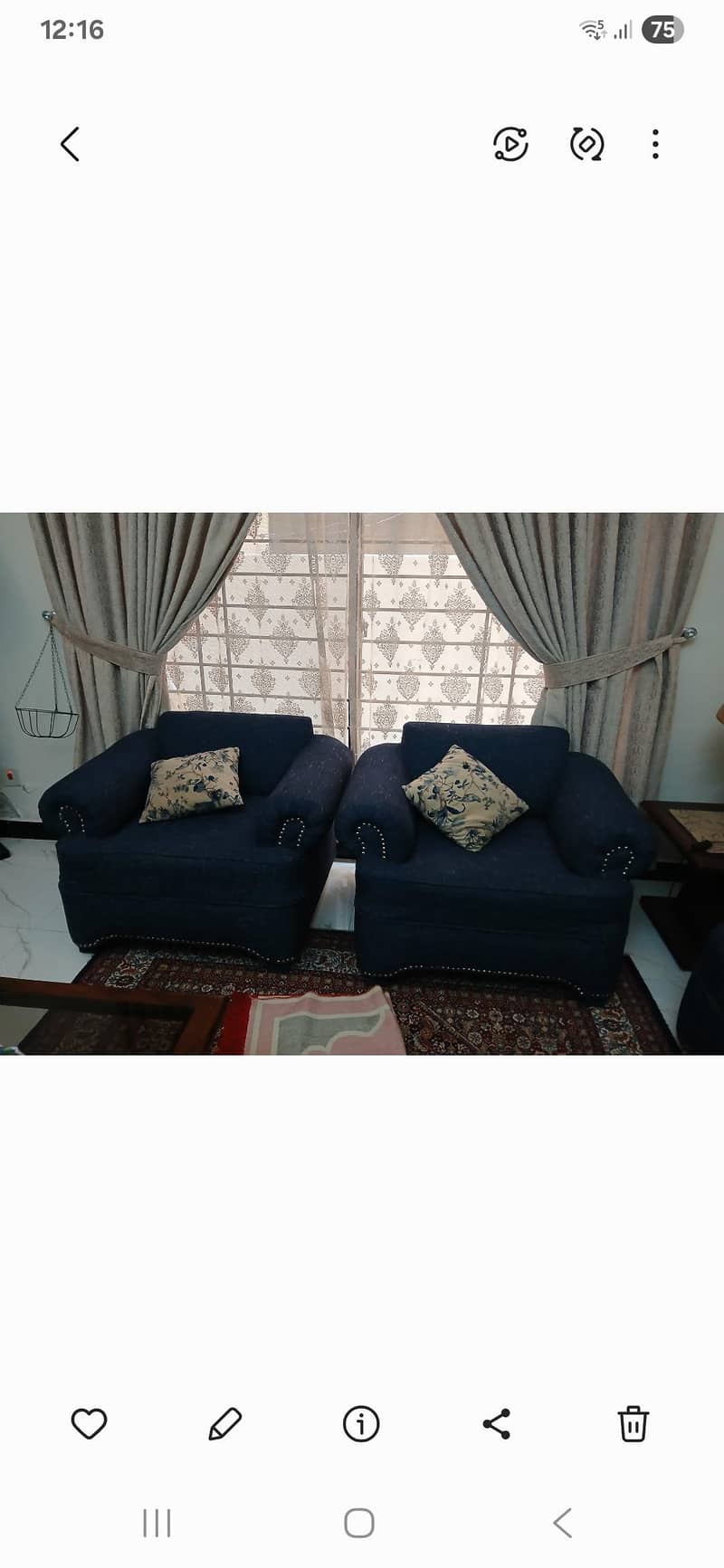 Blue Sofa Set 3