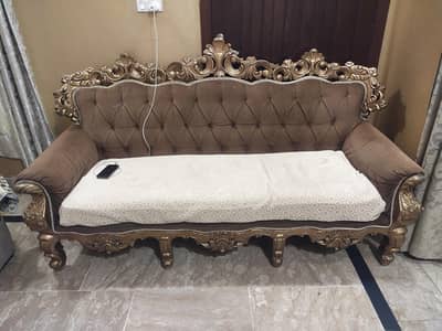 Royal Luxury Wooden Sofa Set 3+1+1 l Solid Wood Carving l Excellent