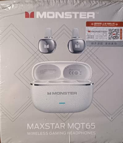 Monster Maxstar MQT65 Wireless Gaming Earbuds - Box Pack Condition