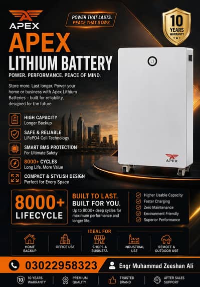 Apex 16KW 314amp 51.2v 8000LC 10 years warranty IP54 rating