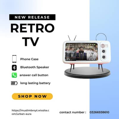 Retro TV Phone Case Stand Bluetooth Speaker