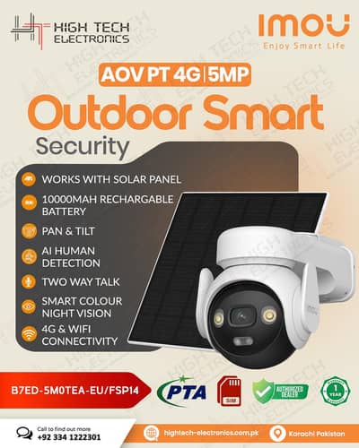 IMOU AOV PT 5MP 4G - SIM + Solar + Battery Camera