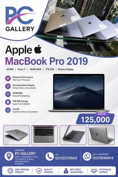 Apple MacBook Pro 2019 A1990 Core i7 16GB RAM 1TB SSD Retina