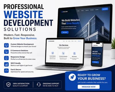 Wordpress website, shopify store, custom website solutions