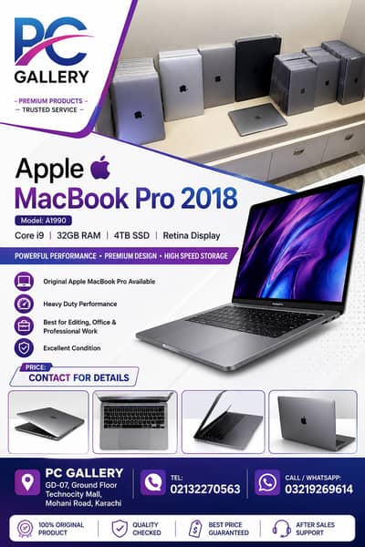 Apple MacBook Pro 2018 A1990 Core i9 32GB RAM 4TB SSD Retina