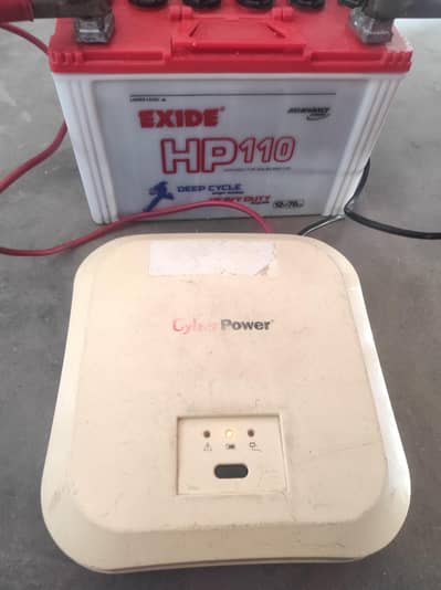 Cyber power inverter ups + battery exide 110 both working fine